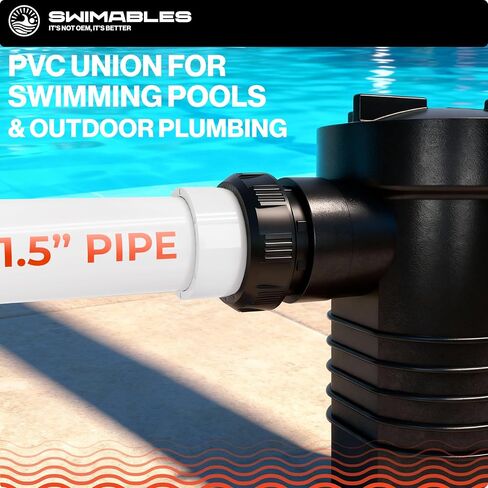 Swimables SW-30-215 High Temp Union 1.5" MIP x 1.5" Socket - PVC Pump Union Fitting - 1 1/2 Inch PVC Unions Adapter - Replacement Connector for Pool Pumps - 2 Pack in Kuwait