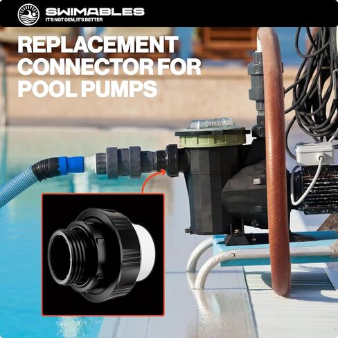 Swimables SW-30-215 High Temp Union 1.5" MIP x 1.5" Socket - PVC Pump Union Fitting - 1 1/2 Inch PVC Unions Adapter - Replacement Connector for Pool Pumps - 2 Pack in Kuwait
