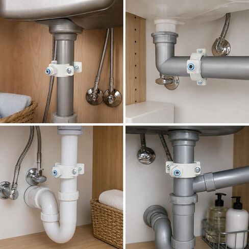 1 Pack 1/4" Drain Saddle Valve Quick Connect White Plastic Water Hose Pipe Adapter Clamp for Under Sink Reverse Osmosis Water Filter System in Kuwait