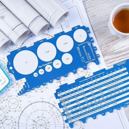 Feifeiya 3 Pcs Plastic Pipe & Tubing Size Gauge Bolt Sizer for Quickly Sizing Nuts and Bolts, Pipe Measuring Tool, Easy to Read Bolt Size and Thread Gauge in Kuwait