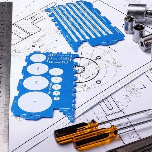Feifeiya 3 Pcs Plastic Pipe & Tubing Size Gauge Bolt Sizer for Quickly Sizing Nuts and Bolts, Pipe Measuring Tool, Easy to Read Bolt Size and Thread Gauge in Kuwait