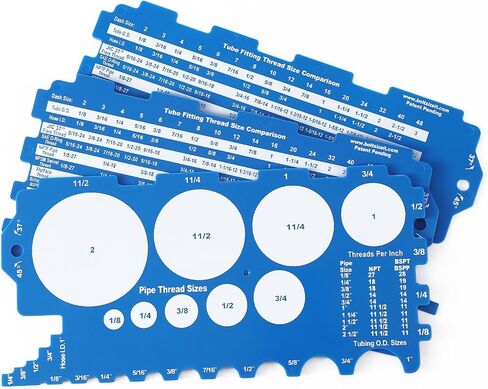 Feifeiya 3 Pcs Plastic Pipe & Tubing Size Gauge Bolt Sizer for Quickly Sizing Nuts and Bolts, Pipe Measuring Tool, Easy to Read Bolt Size and Thread Gauge in Kuwait