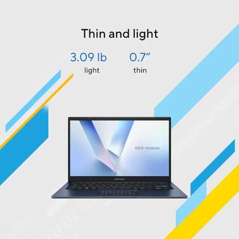 كمبيوتر محمول ASUS Vivobook 14 مقاس 14 بوصة FHD، Intel 10-Core 5 120U (يصل إلى 5 جيجا هرتز)، ذاكرة الوصول العشوائي 16 جيجابايت 512 جيجابايت SSD، Win 11 Wifi6 بلوتوث كاميرا ويب طويلة العمر لطلاب كلية الأعمال مع ملحق GM in Kuwait