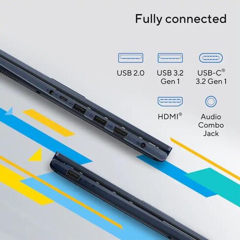 كمبيوتر محمول ASUS Vivobook 14 مقاس 14 بوصة FHD، Intel 10-Core 5 120U (يصل إلى 5 جيجا هرتز)، ذاكرة الوصول العشوائي 16 جيجابايت 512 جيجابايت SSD، Win 11 Wifi6 بلوتوث كاميرا ويب طويلة العمر لطلاب كلية الأعمال مع ملحق GM in Kuwait
