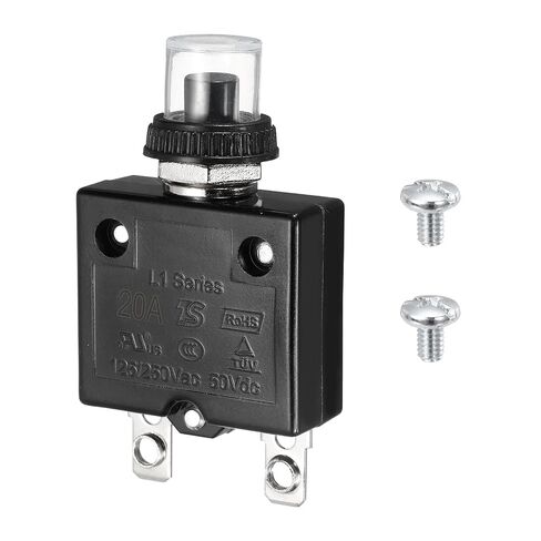 MECCANIXITY Thermal Circuit Breaker, 12A 125/250V AC 32V DC Push Button Manual Reset Overload Protector Switch with Waterproof Button Caps Screw Nut for Car Motor Air Compressor in Kuwait