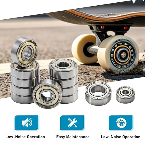 60Pcs Carbon Steel Ball Bearings Assortment Kit, Deep Groove Bearings 693ZZ, 623ZZ, 624ZZ, 685ZZ, 687ZZ, 627ZZ, Suitable for Small Machinery Applications in Kuwait