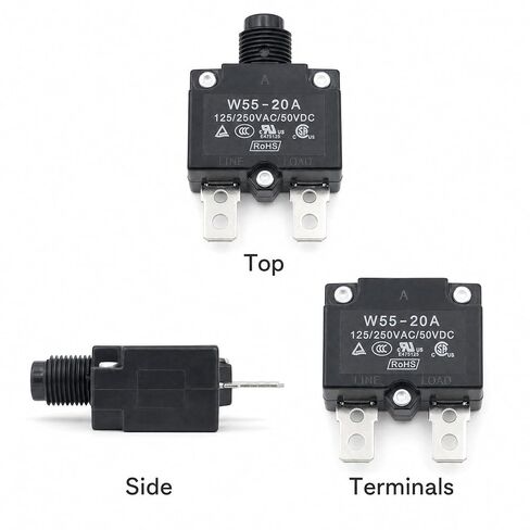 4 Pack W55 Series 20A Thermal Overload Protector Switch - Auto Reset Bimetal Cutout Breaker for Motor Compressor Power Tools, 250V Overtemperature Protection Replacement Parts in Kuwait
