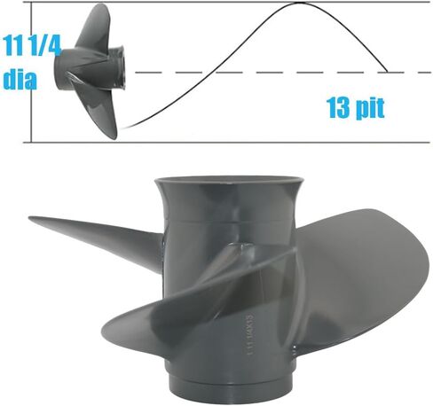 Boatman Boat Propeller 11 1/4x13 for Honda Outboard BF35 BF40 BF45 BF50 BF60HP,OEM Parts No.58130-ZV5-000ZA,13 Tooth Spline,RH in Kuwait
