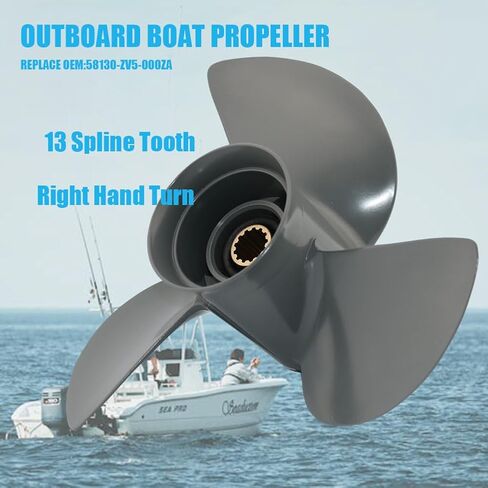 Boatman Boat Propeller 11 1/4x13 for Honda Outboard BF35 BF40 BF45 BF50 BF60HP,OEM Parts No.58130-ZV5-000ZA,13 Tooth Spline,RH in Kuwait