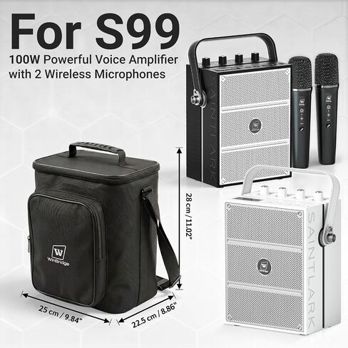 Carrying Case for S99 Voice Amplifier,Portable Speaker Microphone Combo Bag | Designed for S99 microphone speaker Set, this protective case offers padded protection, accessory storage and easy carrying. in Kuwait