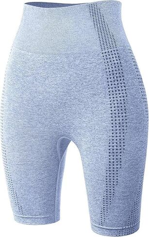 Butt Lift High Waisted Biker Shorts for Women Seamless Yoga Workout Gym Fitness Active Shorts in Kuwait