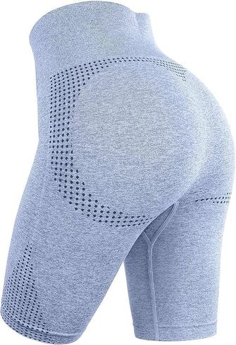 Butt Lift High Waisted Biker Shorts for Women Seamless Yoga Workout Gym Fitness Active Shorts in Kuwait
