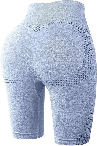 Butt Lift High Waisted Biker Shorts for Women Seamless Yoga Workout Gym Fitness Active Shorts in Kuwait