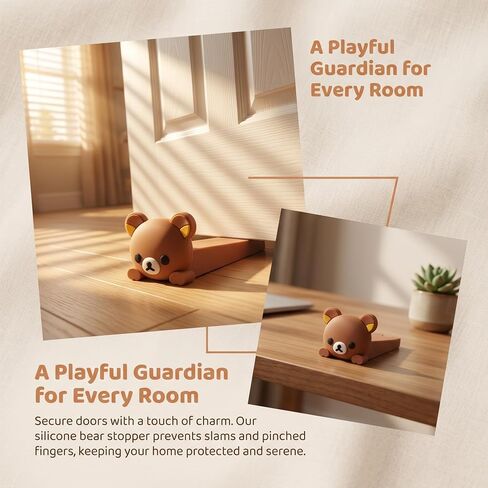 Door Stopper Cute, Cute Cute Bear Door Stop Decorative Animal Doorstop Door Wedge, 1 Pack Decorative Door Wedge for Home and Office Floor in Kuwait