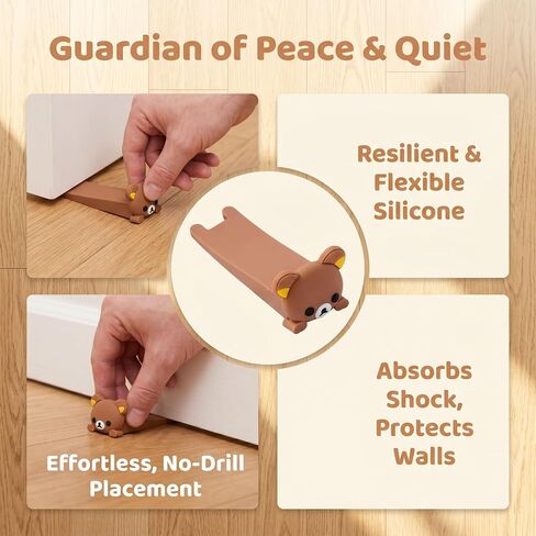Door Stopper Cute, Cute Cute Bear Door Stop Decorative Animal Doorstop Door Wedge, 1 Pack Decorative Door Wedge for Home and Office Floor in Kuwait
