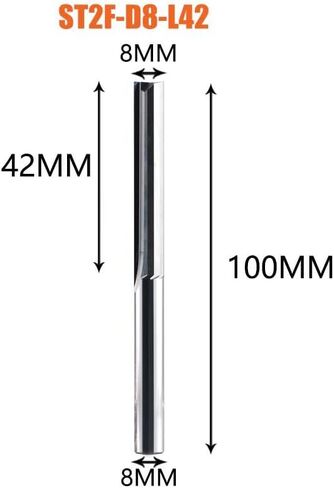 2pcs CNC Milling Cutters 3.175mm 4mm 6mm 8mm Shank 2 Flute Straight Slot Cutter Router Bits Tungsten Carbide End Mill(2pc-ST2F-D8.0-L42) in Kuwait