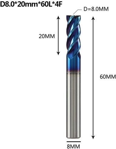 1pcs Tungsten Carbide 4 Flute Straight Shank Square End Mill CNC Milling Tools D1-D20 Mm for Aluminum Copper Carbon Steel Die Alloy in Kuwait