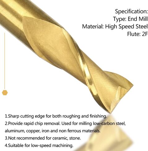CNC Router Bits Flat Nose Carbide Endmill HSS Milling Cutter 2 Flute End Mill Spiral for Wood Metal Aluminum in Kuwait