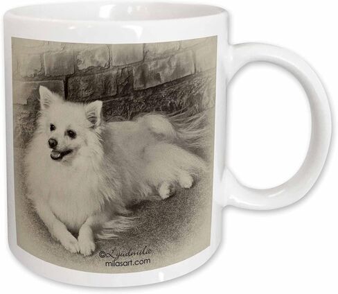 مج 3dRose_4631_2 مج سيراميك "American Eskimo Dog"، 15 أونصة، متعدد الألوان in Kuwait