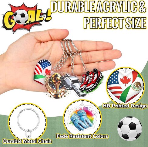 Konohan 30 Pcs Soccer Party Favors Keychains Bulk National Flags Soccer Keychain International World Party Decorations for Global Events Sports Supplies in Kuwait