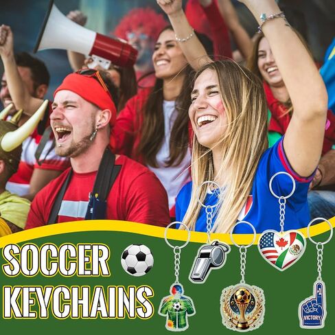Konohan 30 Pcs Soccer Party Favors Keychains Bulk National Flags Soccer Keychain International World Party Decorations for Global Events Sports Supplies in Kuwait