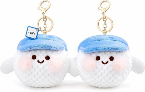 2Pcs Cute Soft Girl Golf Bag Charm, 3.2 Inches Golf Cart Keychain Charm, Portable Plush Golf Ball Key Ring Pendant Gift for Golfer, Coach, Sports Fans, Birthday Party in Kuwait