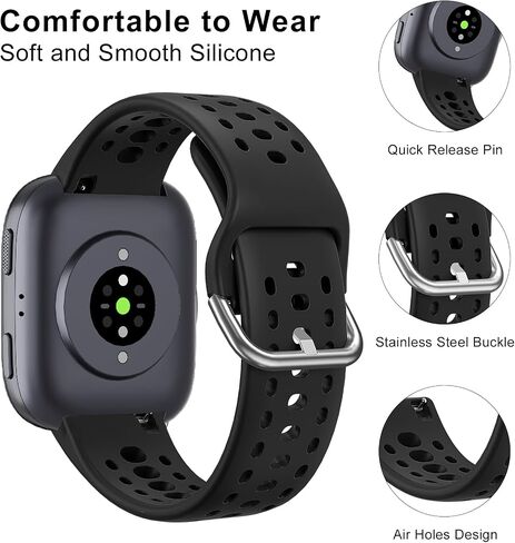 Watch Bands Compatible with Amazfit Bip 6/Bip 5/Active Max/Balance 2/Balance,5 Pack 22mm Soft Silicone Replacement Sport Strap for Amazfit GTR 4/3/3 Pro/2/2e/GTR 47mm Accessory Women Men in Kuwait