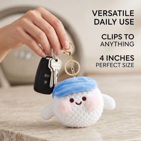 2Pcs Cute Soft Girl Golf Bag Charm, 3.2 Inches Golf Cart Keychain Charm, Portable Plush Golf Ball Key Ring Pendant Gift for Golfer, Coach, Sports Fans, Birthday Party in Kuwait