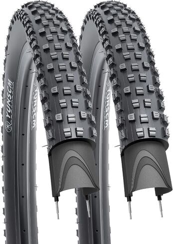 YUNSCM 27.5 Mountain Bike Tires 27.5x2.35/60-584 Lightweight Bike Tires- 60TPI Nylon,Puncture-Resistant,Compatible with MTB 27.5 x 2.35 Gravel,Off Road,Hybrid,Trail Bike Bicycle Tires-2 PCS (Y-1659) in Kuwait