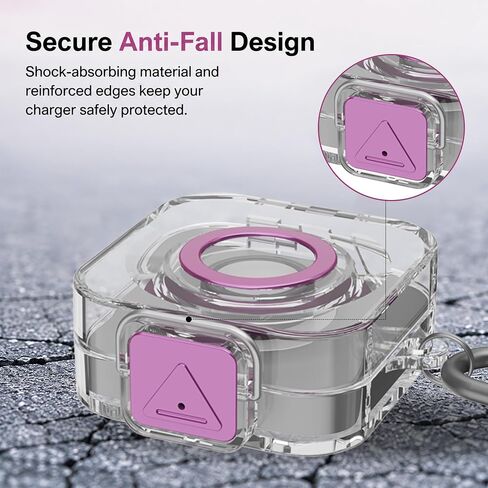 حافظة BEARDDO PC لجهاز Oura Ring Gen 4 حافظة حماية الشاحن مع قفل آمن، غطاء حماية صلب شفاف مقاوم للصدمات من البولي كربونات مع سلسلة مفاتيح (أرجواني) in Kuwait