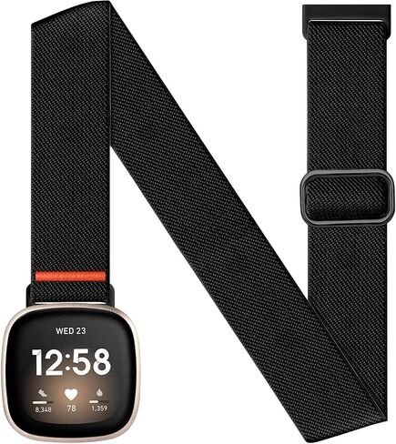 حزام الكاحل للذراع الرياضي متوافق مع Fitbit Versa 4/Fitbit Versa 3 /Fitbit Sense 2/Fitbit Sense Bands، حزام ذراع علوي مرن قابل للتعديل من النايلون للركض للرجال والنساء in Kuwait