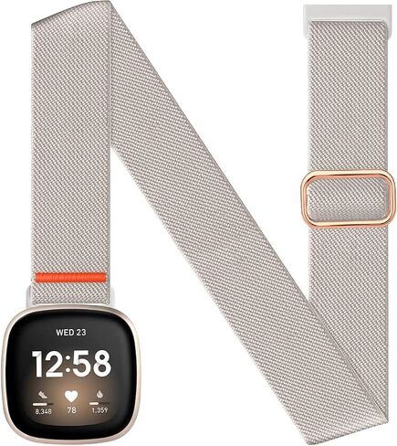حزام الكاحل للذراع الرياضي متوافق مع Fitbit Versa 4/Fitbit Versa 3 /Fitbit Sense 2/Fitbit Sense Bands، حزام ذراع علوي مرن قابل للتعديل من النايلون للركض للرجال والنساء in Kuwait