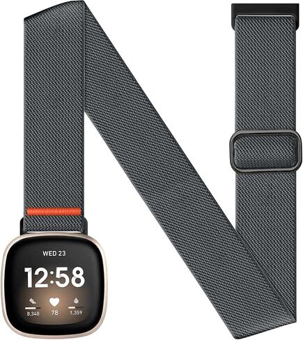 حزام الكاحل للذراع الرياضي متوافق مع Fitbit Versa 4/Fitbit Versa 3 /Fitbit Sense 2/Fitbit Sense Bands، حزام ذراع علوي مرن قابل للتعديل من النايلون للركض للرجال والنساء in Kuwait