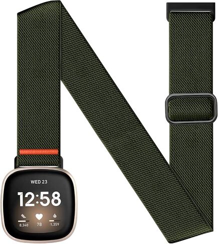حزام الكاحل للذراع الرياضي متوافق مع Fitbit Versa 4/Fitbit Versa 3 /Fitbit Sense 2/Fitbit Sense Bands، حزام ذراع علوي مرن قابل للتعديل من النايلون للركض للرجال والنساء in Kuwait