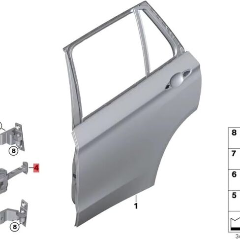 مفصلة سدادة فحص السيارة متوافقة مع F15 F16 F85 F86 X5 F15 سدادة الباب الخلفي OEM: 51227290593 مزلاج دعم المفصلي، سدادة الباب، حزام فحص إيقاف الباب in Kuwait