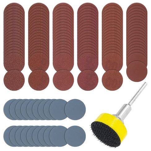 142pcs 1" Sanding Discs Surface Conditioning Disc Quick Change Sanding Disc 100/180/240/320/400/1500/3000 Grain Disc Pads for Die Grinder Surface Strip Polish Burr Finish Rust Paint Removal in Kuwait