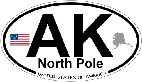 North Pole, Alaska Oval Sticker in Kuwait