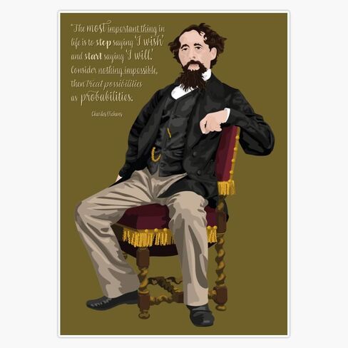 Charles Dickens Inspirational Quote Bumper Sticker Vinyl Decal 5" in Saudi Arabia