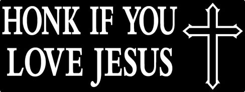 ملصق من الفينيل مقاس 8 بوصات × 3 بوصات - ملصق Honk if You Love Jesus Bumper مقاس 8 بوصات × 3 بوصات، من الفينيل in Kuwait