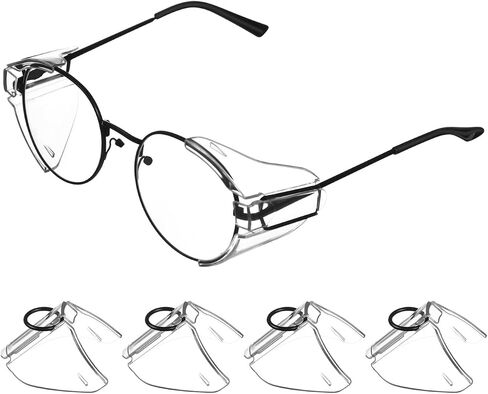 Gatuida Safety Glasses Side Shields 2 Pairs Slip on Eye Glasses Side Shields Anti-Slip On Side Shields for Safety Glasses Small to Large Eyeglasses Transparent in Kuwait
