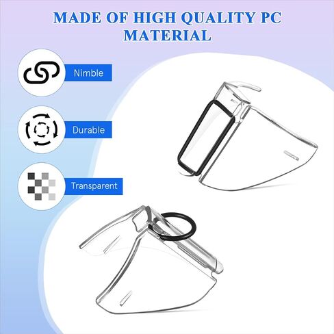Gatuida Safety Glasses Side Shields 2 Pairs Slip on Eye Glasses Side Shields Anti-Slip On Side Shields for Safety Glasses Small to Large Eyeglasses Transparent in Kuwait