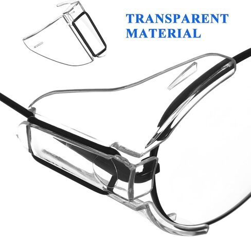 Gatuida Safety Glasses Side Shields 2 Pairs Slip on Eye Glasses Side Shields Anti-Slip On Side Shields for Safety Glasses Small to Large Eyeglasses Transparent in Kuwait
