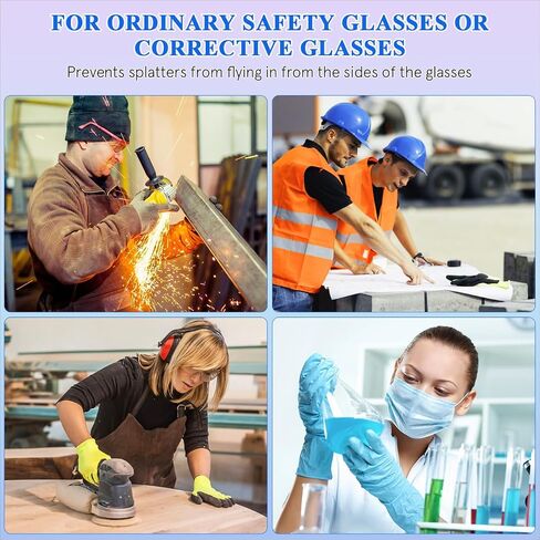 Gatuida Safety Glasses Side Shields 2 Pairs Slip on Eye Glasses Side Shields Anti-Slip On Side Shields for Safety Glasses Small to Large Eyeglasses Transparent in Kuwait