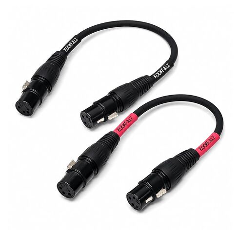 كابل XLR أنثى إلى أنثى، 1 قدم، عبوتان | 3-Pin متوازن، OFC نحاس مضفر التدريع، للخلاط، Preamp، خليج التصحيح، DMX المرحلة الإضاءة in Kuwait