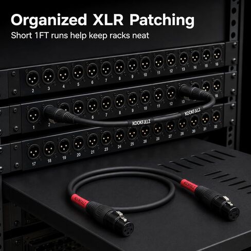 كابل XLR أنثى إلى أنثى، 1 قدم، عبوتان | 3-Pin متوازن، OFC نحاس مضفر التدريع، للخلاط، Preamp، خليج التصحيح، DMX المرحلة الإضاءة in Kuwait