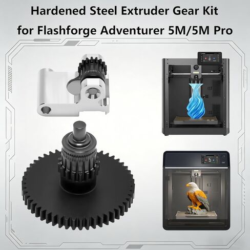 Upgraded Hardened Steel Extruder Gear for Flashforge Adventurer 5M, Integrated Shaft Design Nano-Coating POM Gears Replacement Part Direct Drive Extrusion Head Gear for AD5M/ 5M Pro in Kuwait