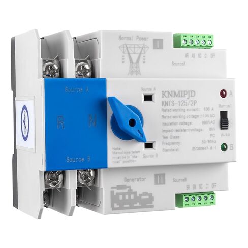 مفتاح نقل تلقائي ATS 2P AC110V 63A 50/60 هرتز ATS مفتاح طاقة مزدوج مفاتيح كهربائية لمولد المنزل DIN Rail Mount (2P 63A) in Kuwait