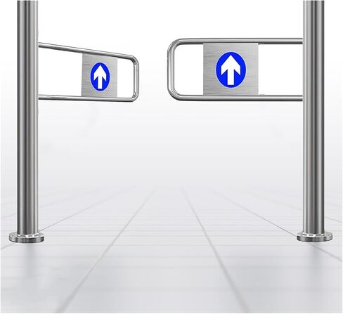 Stainless Steel Automatic Exit Door, 90° Swing Pedestrian Gate, One-Way Spring Entrance for Supermarkets, Stores, and Emporiums – Durable and Secure Access Solution,WxH 200x100cm (79x40in) in Kuwait