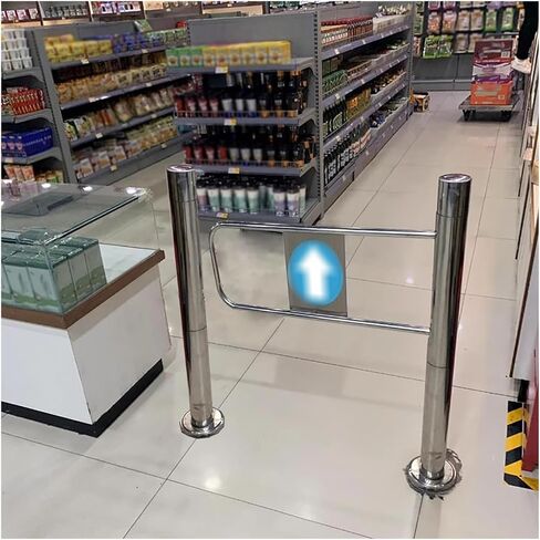 Automatic Swing Gate One-Way Door, Stainless Steel Security Access Control, Ideal for Libraries, Retail Stores, Shopping Malls - Durable Entrance & Exit Solution,Right-wxh-80x100 cm in Kuwait