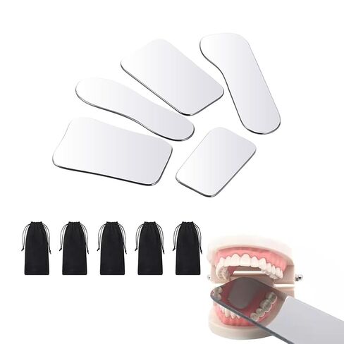 5PCS Dental Photography Mirrors 2-Sided Intraoral Mouth Mirror Dental Intraoral Glass Photographic Reflector Dental Orthodontic Intra Oral Mirror Orthodontic Photographic Contraster in Kuwait